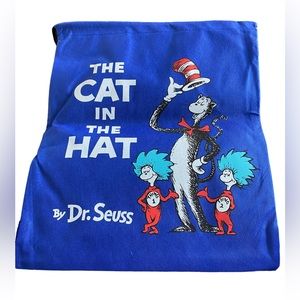 Dr. Seuss Nonwoven Blue Drawstring Bag THE CAT IN THE HAT